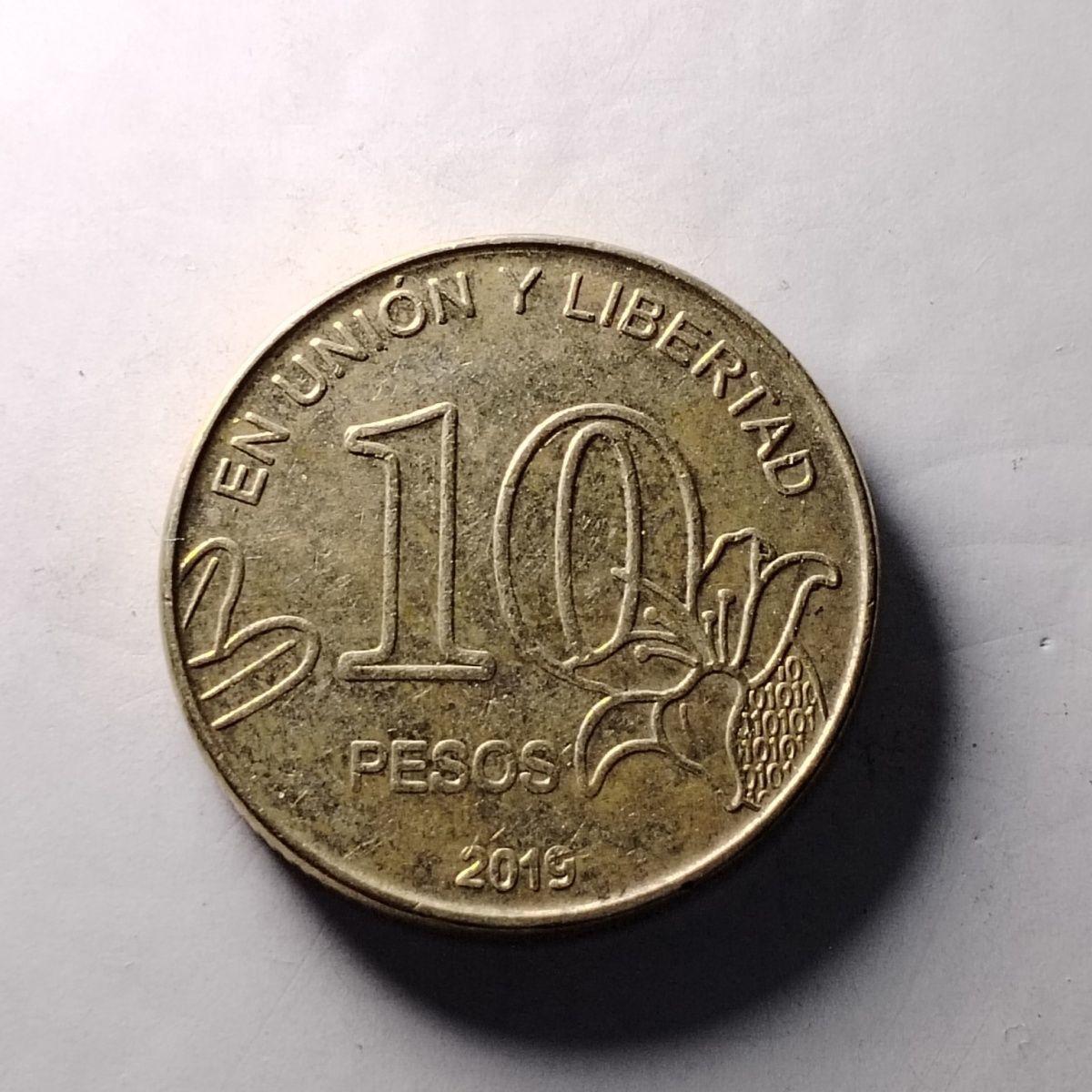 240523 阿根廷10比索 花卉 24.5mm 美洲 外国硬币钱币外币真币9204