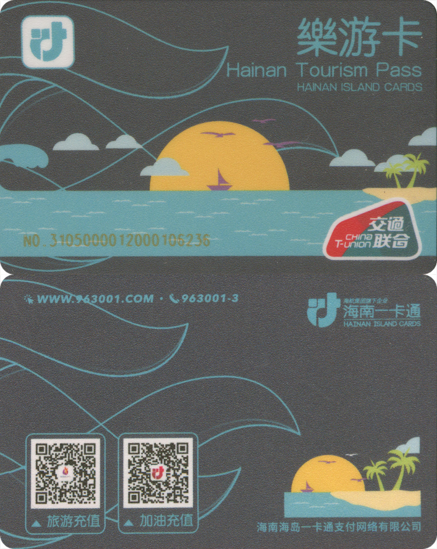  交通卡专场（一） 海南一卡通 乐游卡 全新