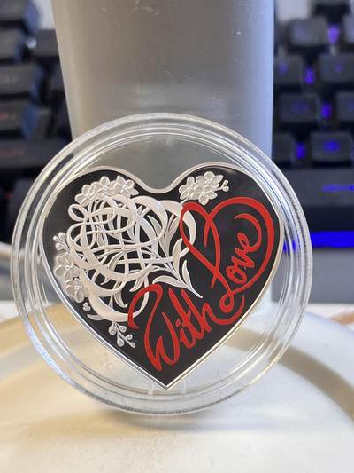 【海寕潮】拍卖第112期 - 【海寧潮】澳大利亚2016年真心相爱心形彩色精制1盎司纪念银币，999银，发行量7500枚