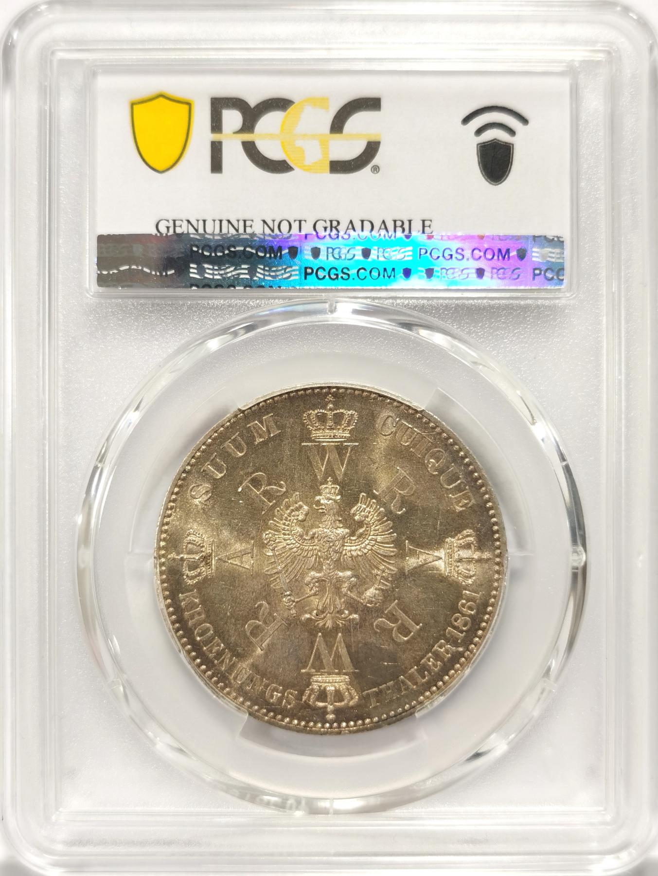 博洋堂世界钱币拍卖第078期（全场包邮） PCGS UNC DETAIL 德国普鲁士1861-A加冕泰勒
