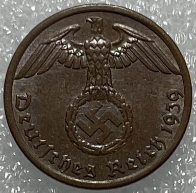 文馨钱币收藏128 场，中外古币，版本明细分好了 - 1939 年德国 1 芬尼铜币