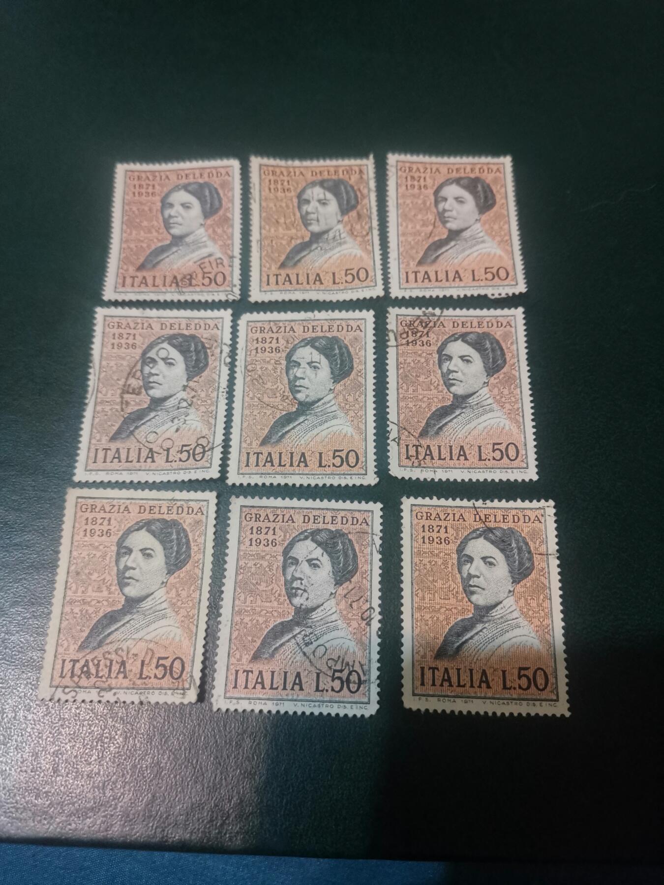 01意大利1971年女作家黛丽达诞生100年邮票，1全
