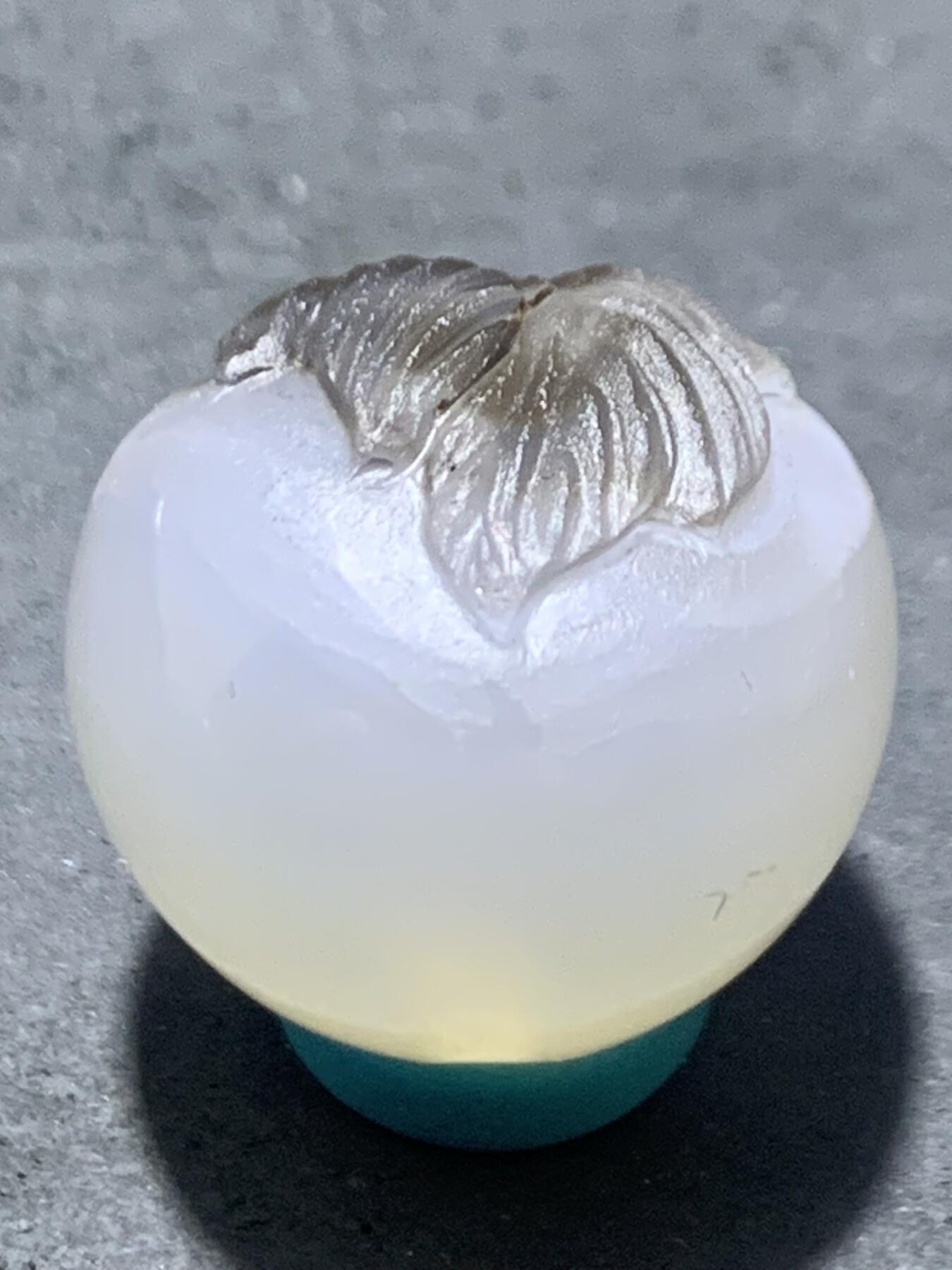 精美高玉化亚光海洋玉髓手工俏色巧雕树叶随形2.0圆珠一个！寓意：大业有成