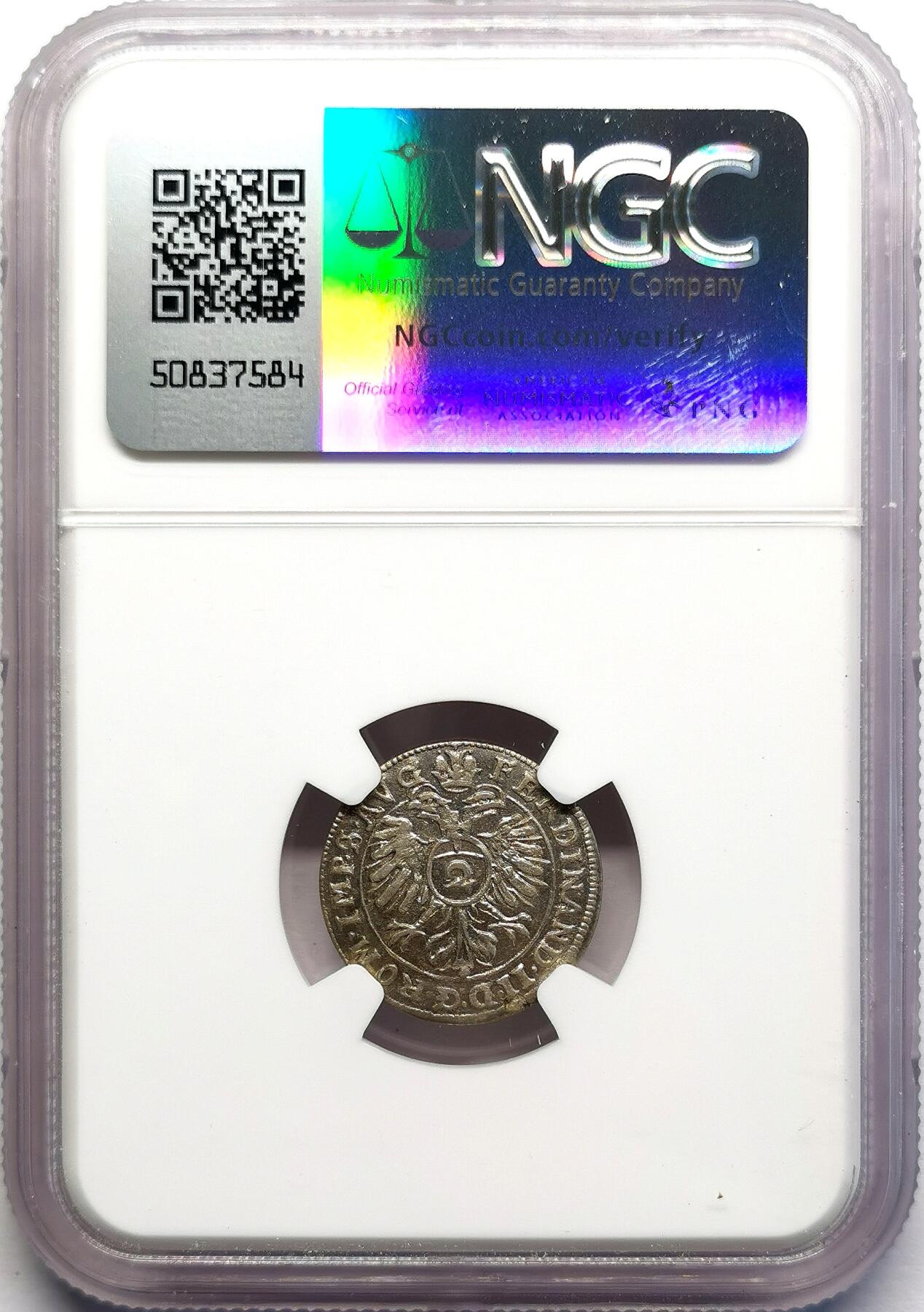 凡希社世界钱币微拍第二百七十期 1625神罗奥格斯堡自由市松果徽章2K银币NGC-MS62