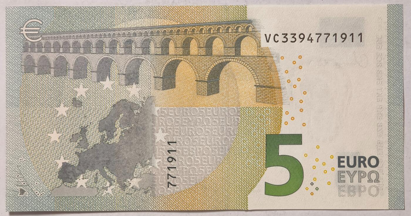 紫瑗钱币——第355期拍卖——纸币场 【双尾1】欧元 西班牙 2013年 加尔桥 5欧元 UNC