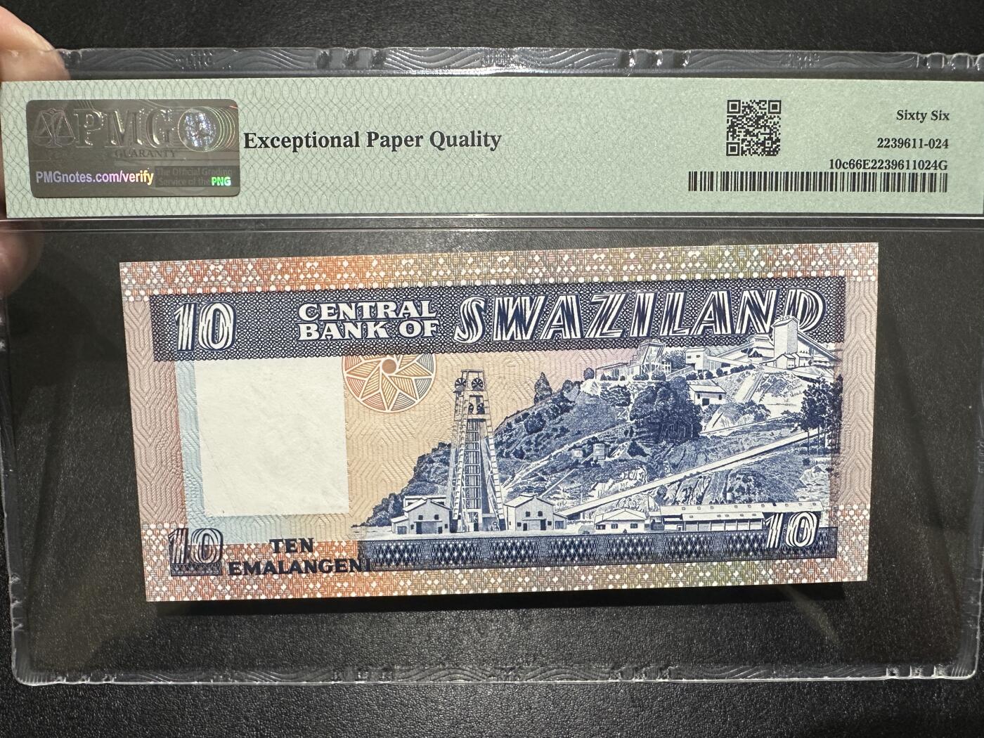1985年斯威士兰10 PMG66 无47 AA冠靓号- 外钞收藏家- 外钞收藏家- 麦稀奇