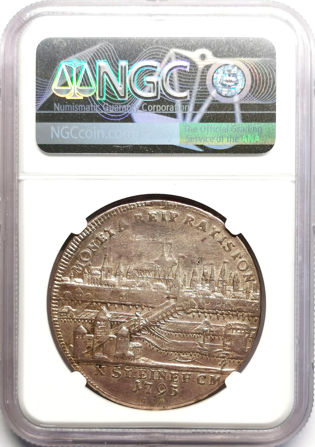 凡希社世界钱币微拍第二百七十期 1793雷根斯堡景观泰勒大银NGC-XFD挂环去除！