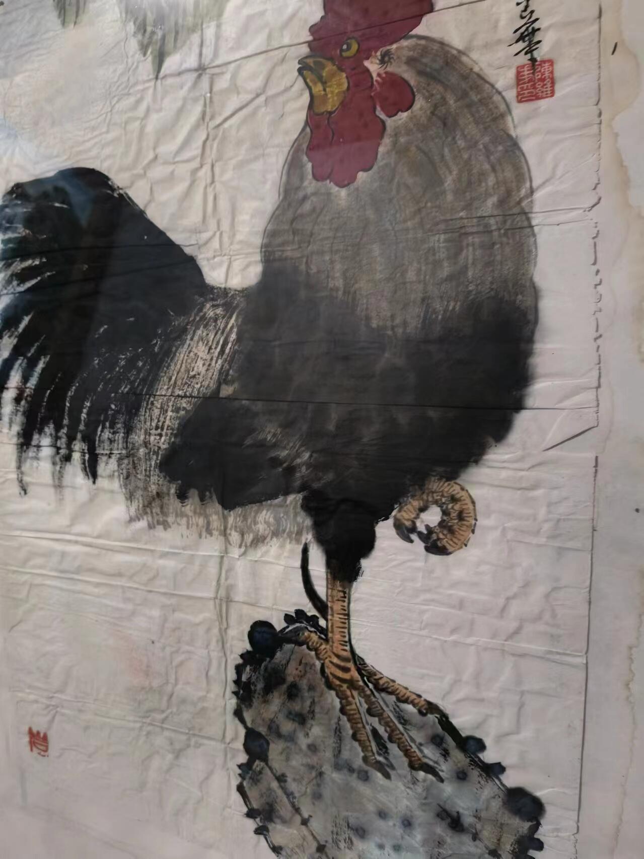 画家陈维东作品【朝霞雄风】，纯手绘，画工精美大气，包老