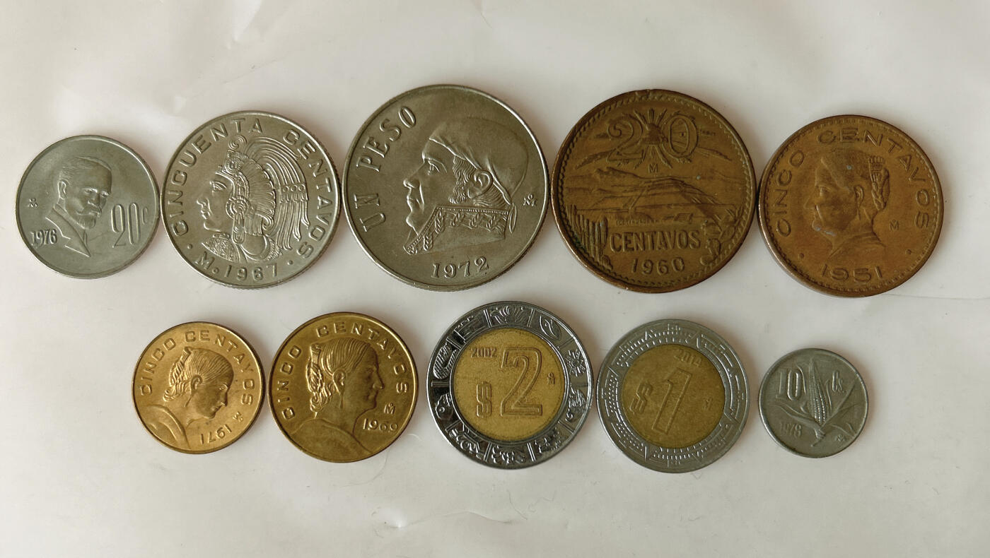 第一海外回流一元起拍收藏 散币专场 第91期 墨西哥硬币 10枚 