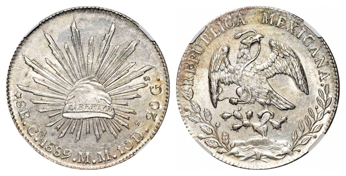 宜和2024年春季拍卖会 金银锭&古钱专场&机制币专场 6月1日 1853-1893年墨西哥鹰洋8瑞尔银币一组五枚