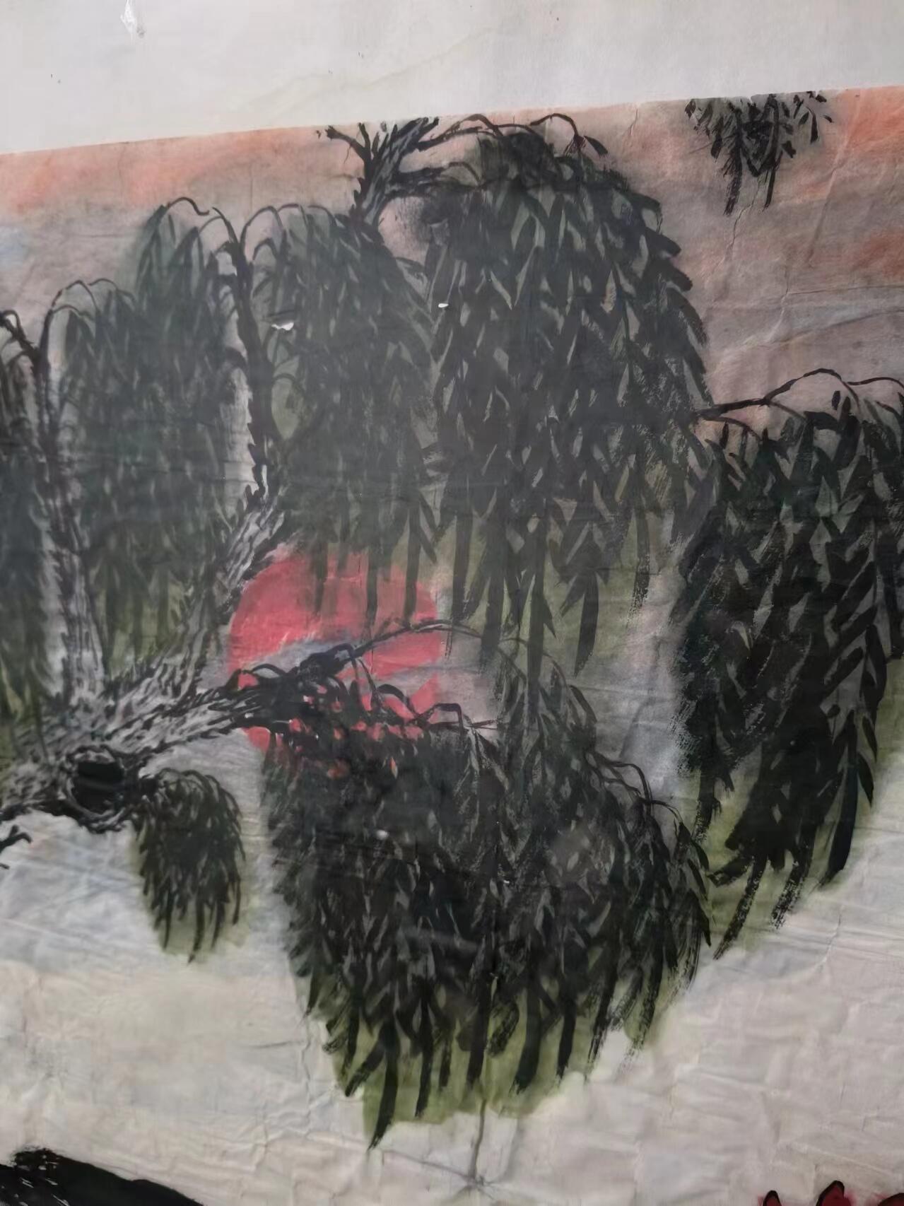 画家陈维东作品【朝霞雄风】，纯手绘，画工精美大气，包老