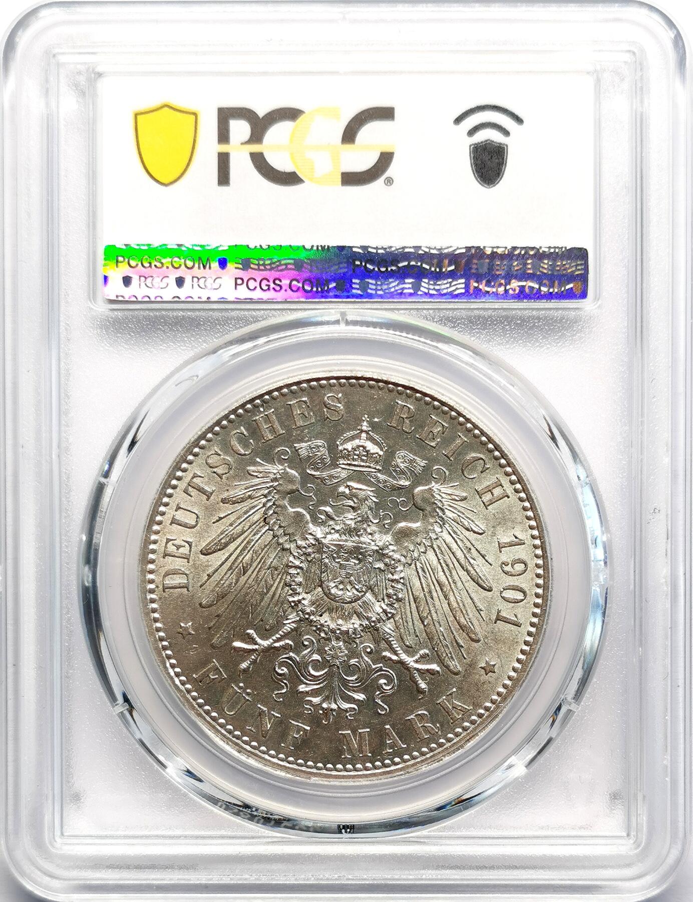 凡希社世界钱币微拍第二百七十期 1901德国普鲁士200周年纪念5马克PCGS-MS62