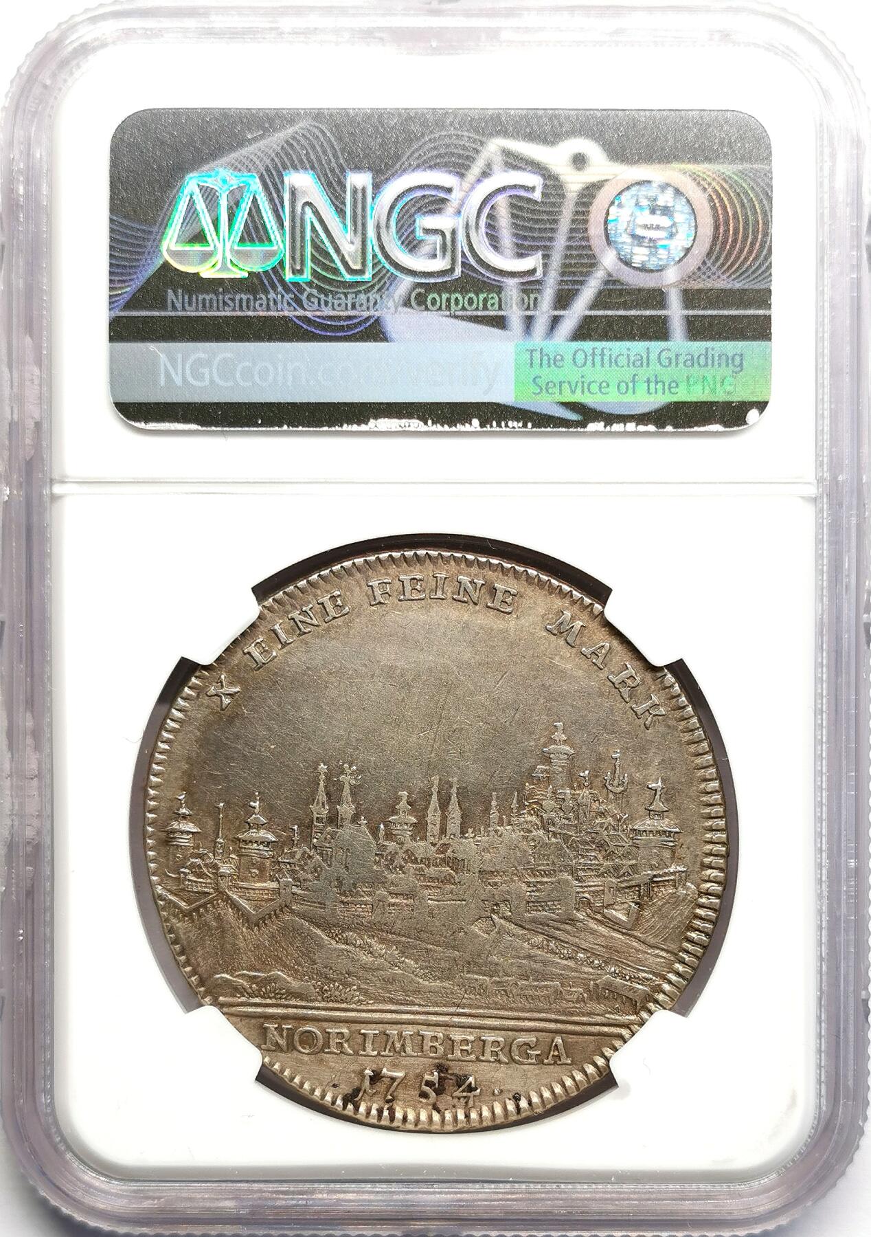凡希社世界钱币微拍第二百七十期 1754纽伦堡自由市景观泰勒大银NGC-XFD