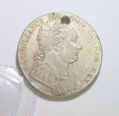 巴伐利亚1818年 马克西米利安四世宪法1泰勒银币 极美品 - 巴伐利亚1818年 马克西米利安四世宪法1泰勒银币 极美品