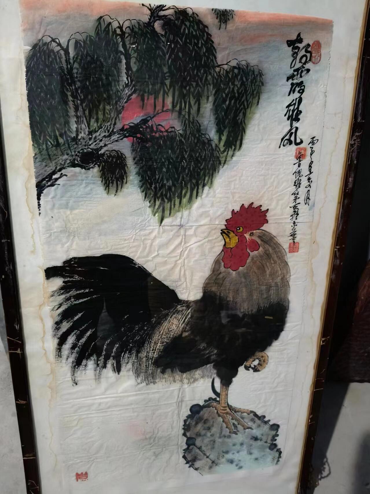 画家陈维东作品【朝霞雄风】，纯手绘，画工精美大气，包老