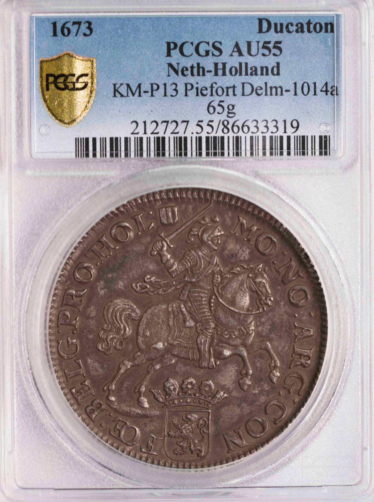 PCGS-AU55 1673荷兰荷兰省加厚大马剑唯一冠军