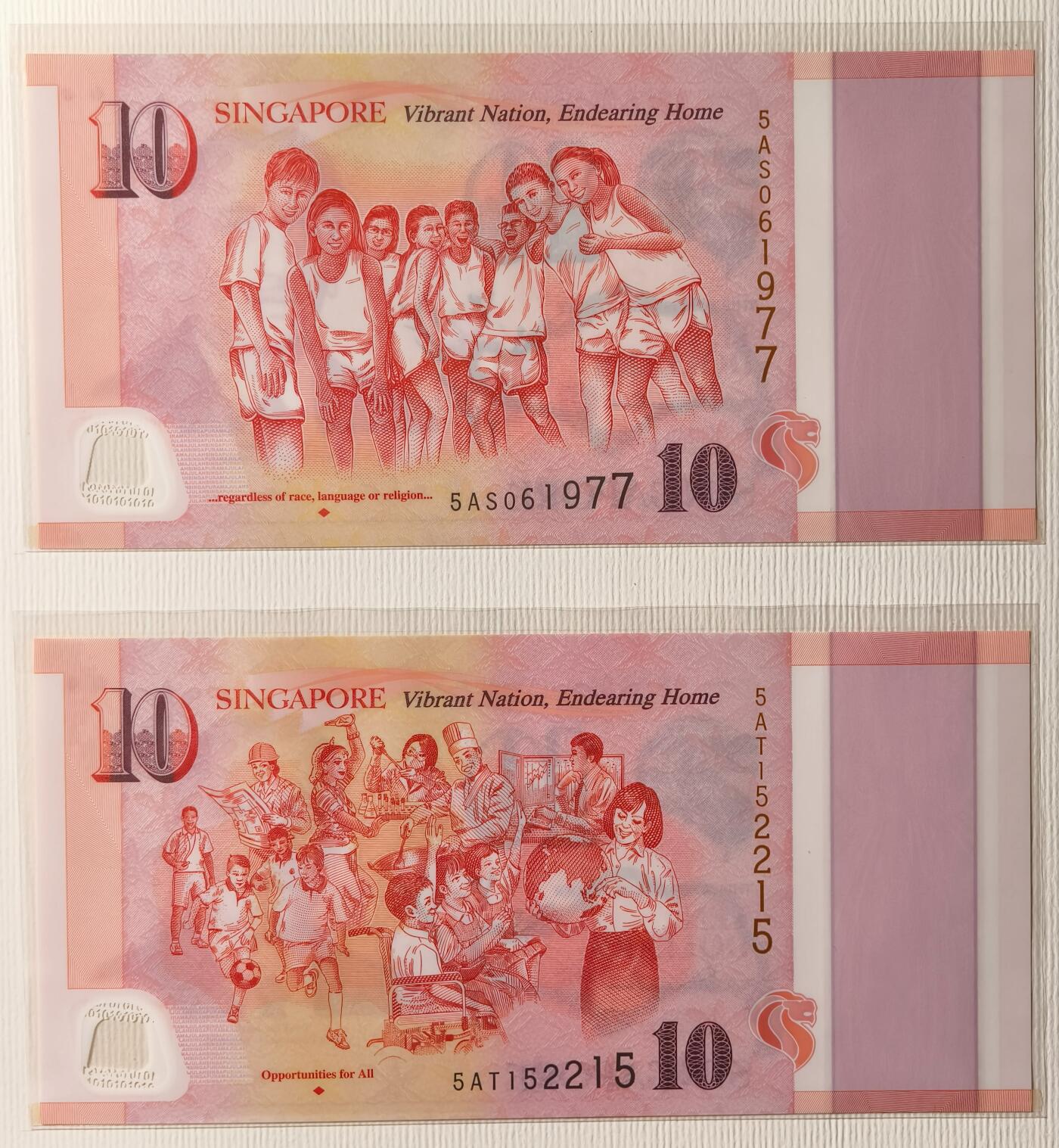 紫瑗钱币——第355期拍卖——纸币场 新加坡 2015年建国50周年 纪念钞 一套6枚 共100新币 原册