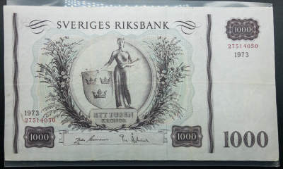  火彩社 纸币专场 PMG高分瑞典、新加坡、乌克兰、波兰纸币 NGC英国评级币 - 瑞典 1973年 1000瑞典克朗