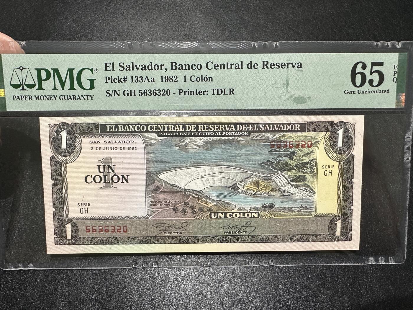 外钞收藏家》第三百七十二期 1982年萨尔瓦多1 无47 PMG65