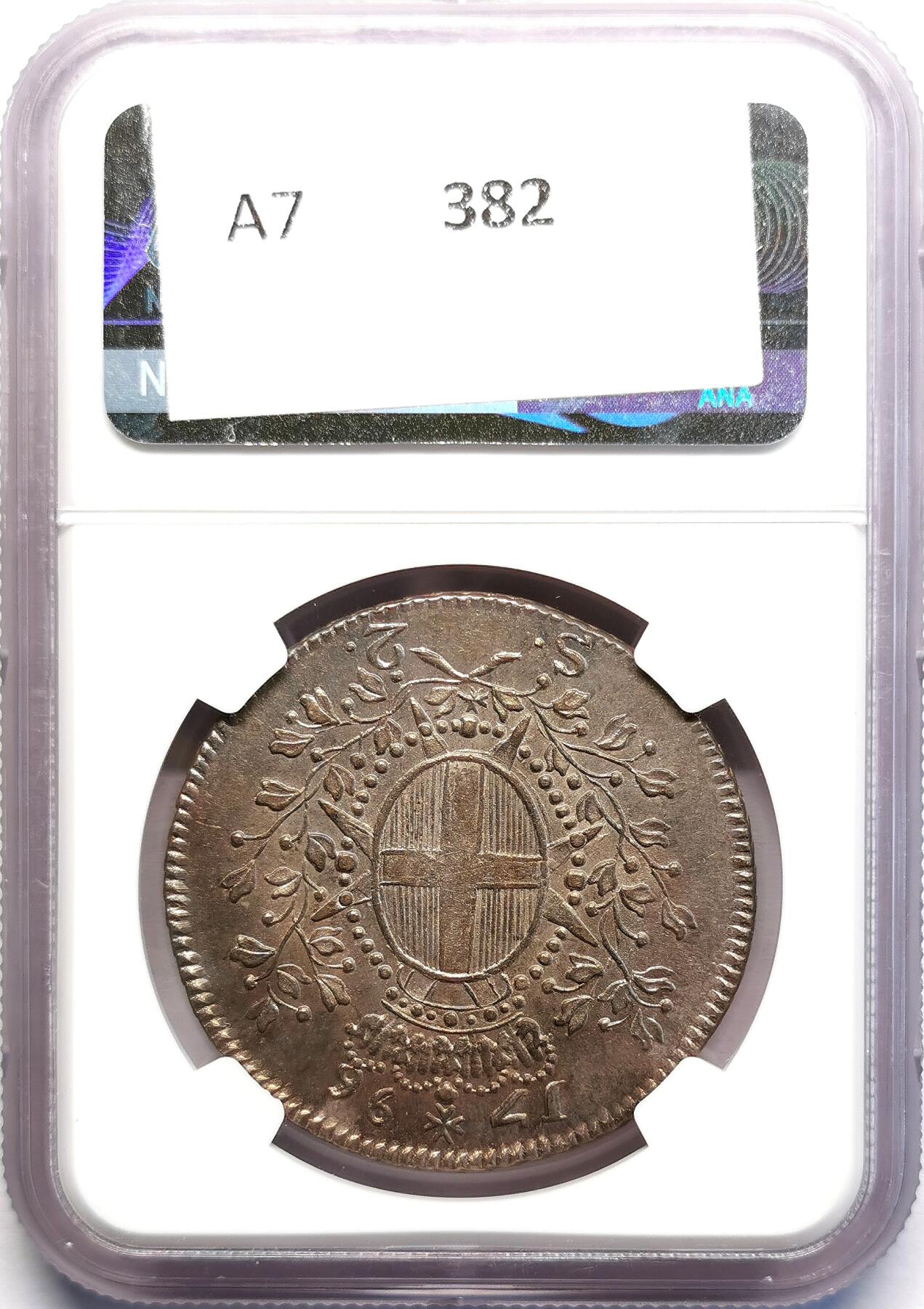 凡希社世界钱币微拍第二百七十期 荐！1796马耳他骑士团ROHAN侧像2SCUDI大银NGC-MS62，一年型，能见到的都是流通品相，N亚军分！在大教长埃马纽埃尔·德·罗汉时期，马耳他骑士团造币厂在管理上采取了必要的措施，这一时期的钱币相比之前，在重量和纯度方面更为精确，且利润转亏为盈。