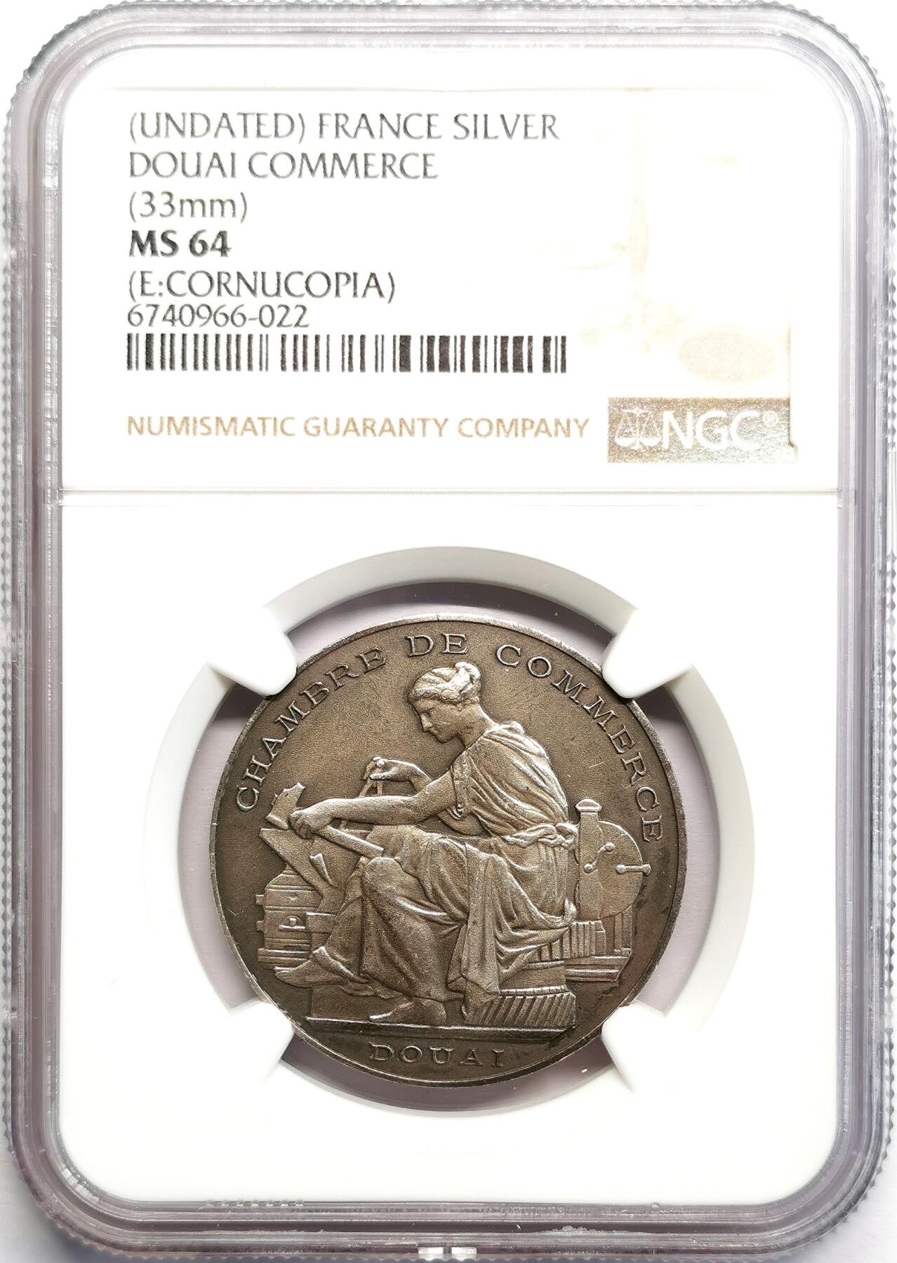 凡希社世界钱币微拍第二百七十期 十九世纪法国杜埃商会纪念银章NGC-MS64