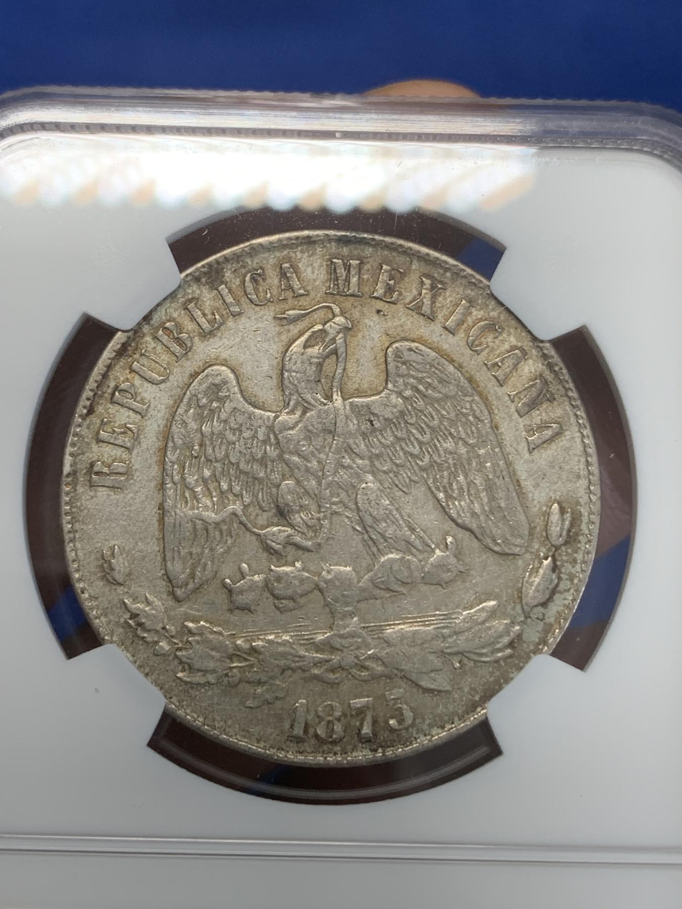 《竞宝斋》第272场- 周日，周一，周二  3场连拍 （全场包邮） NGC AUD 墨西哥1873年 PI H 天平鹰洋银币