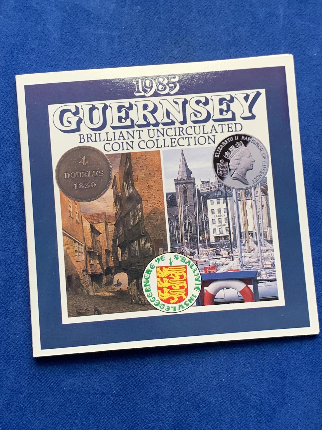 《竞宝斋》第272场- 周日，周一，周二  3场连拍 （全场包邮） 格恩西1985英国皇家造币厂官方流通套币