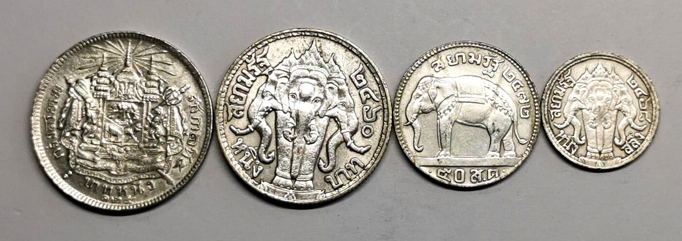 凡希社世界钱币微拍第二百七十期 泰国银币四枚一组