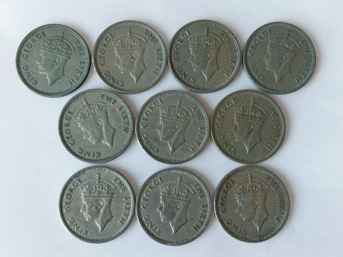 第一海外回流一元起拍收藏 散币专场 第91期 英属马来亚乔治六世10分 10枚