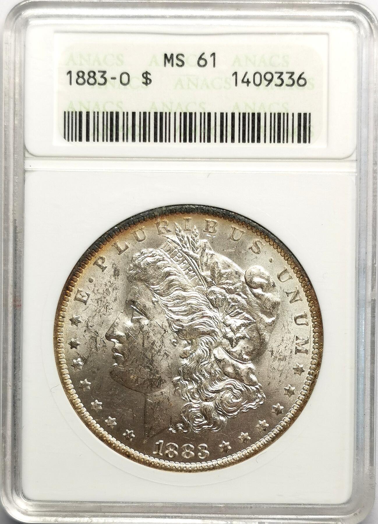 凡希社世界钱币微拍第二百七十期 1883O美国摩根壹元ANACS-MS61