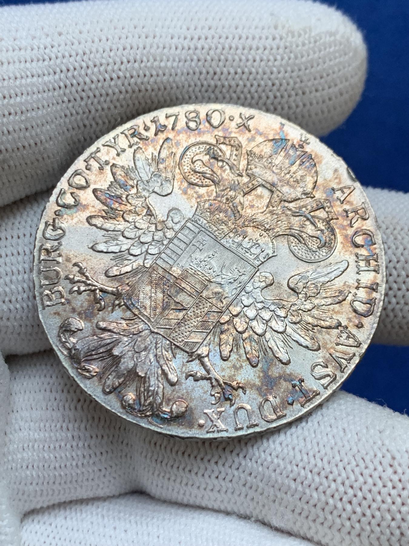 《竞宝斋》第272场- 周日，周一，周二  3场连拍 （全场包邮） 奥匈帝国1780大奶妈银币 官方后铸款 转光不错的一枚