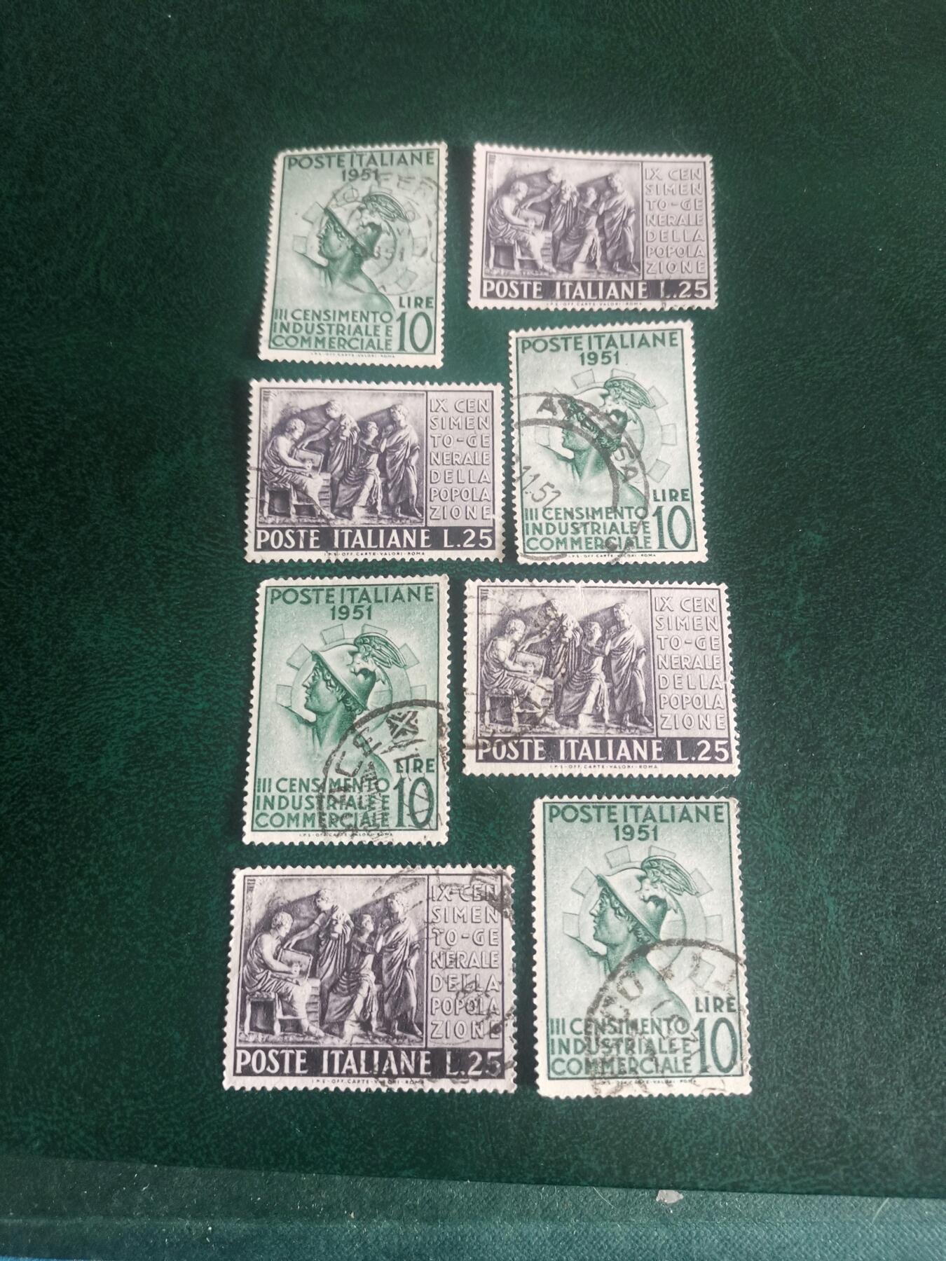 21意大利 3届工业博览会罗马人口普查 1951年 邮票
