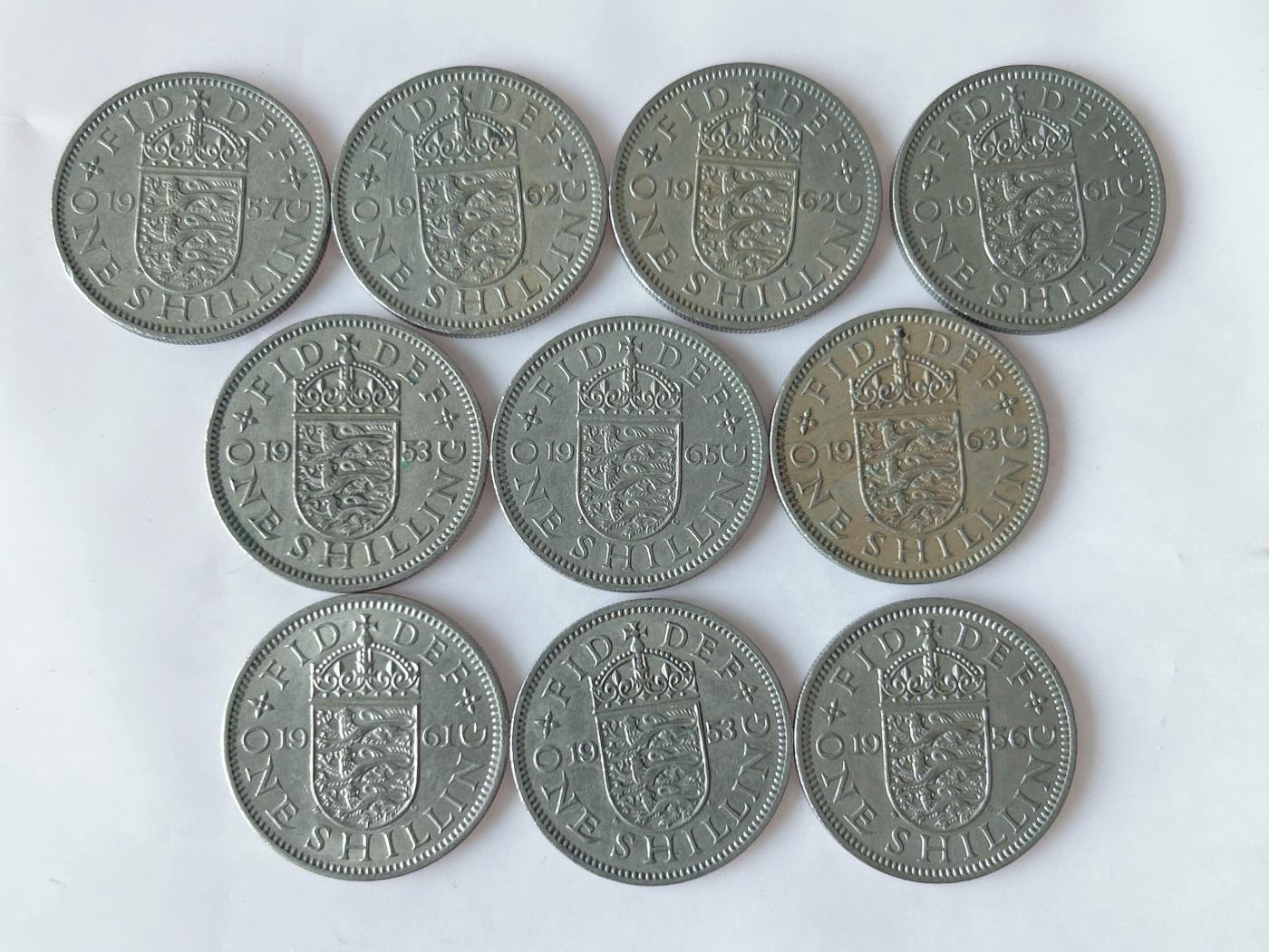 第一海外回流一元起拍收藏 散币专场 第92期 英国三狮版1先令 10枚