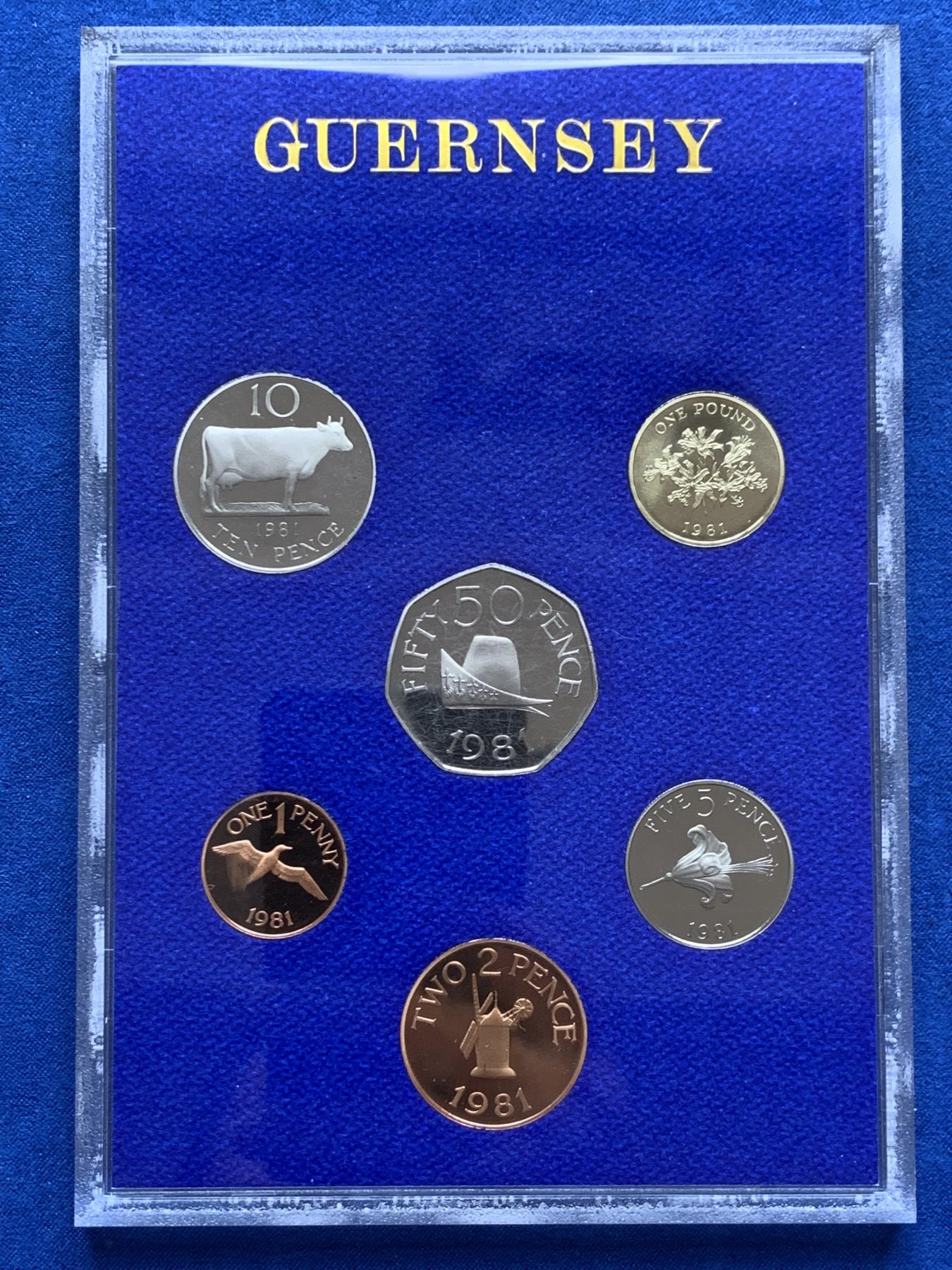 《竞宝斋》第272场- 周日，周一，周二  3场连拍 （全场包邮） 格恩西1981英国皇家造币厂官方精制套 状态不错