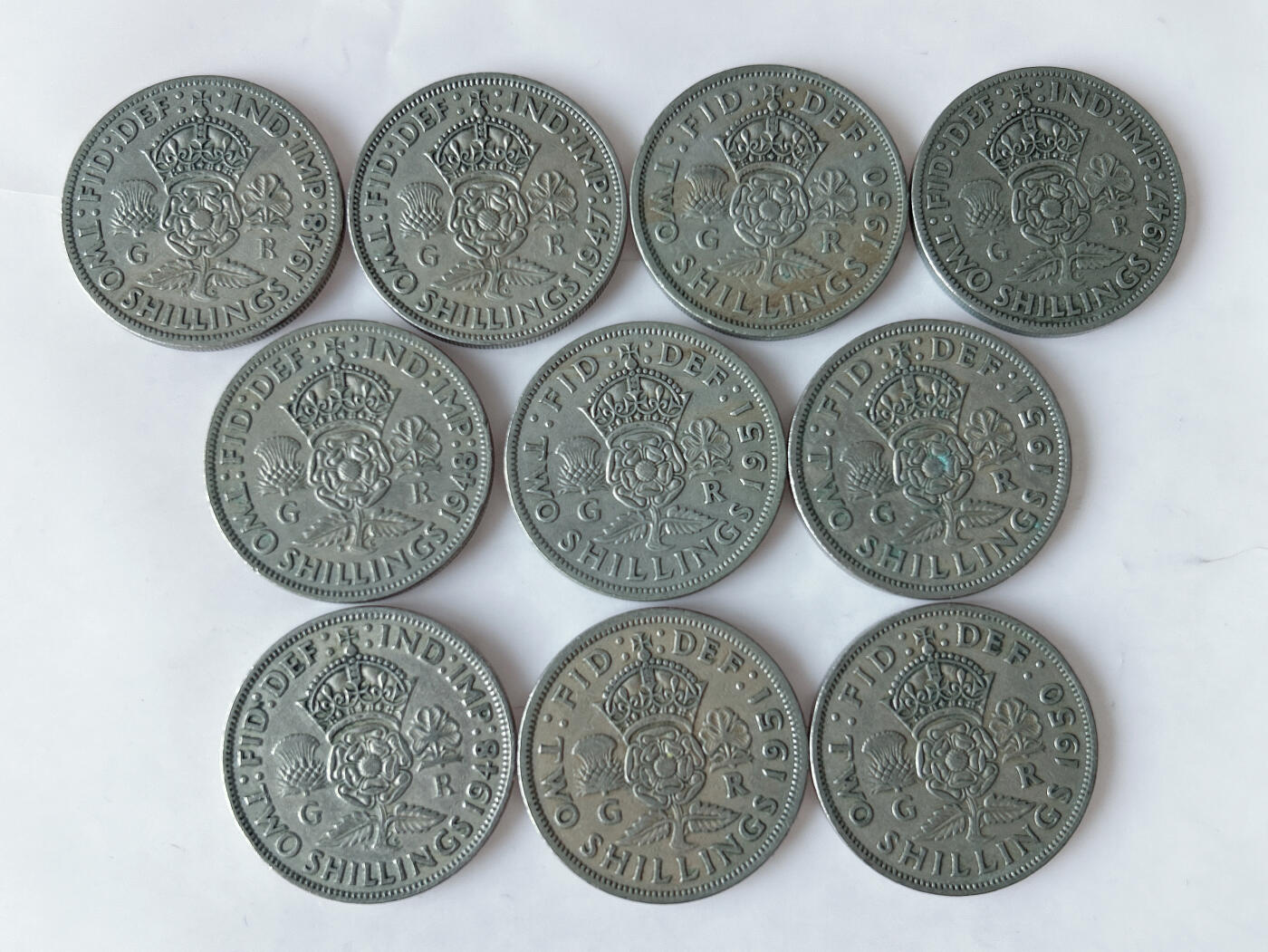 第一海外回流一元起拍收藏 散币专场 第92期 英国2先令 乔治六世 10枚