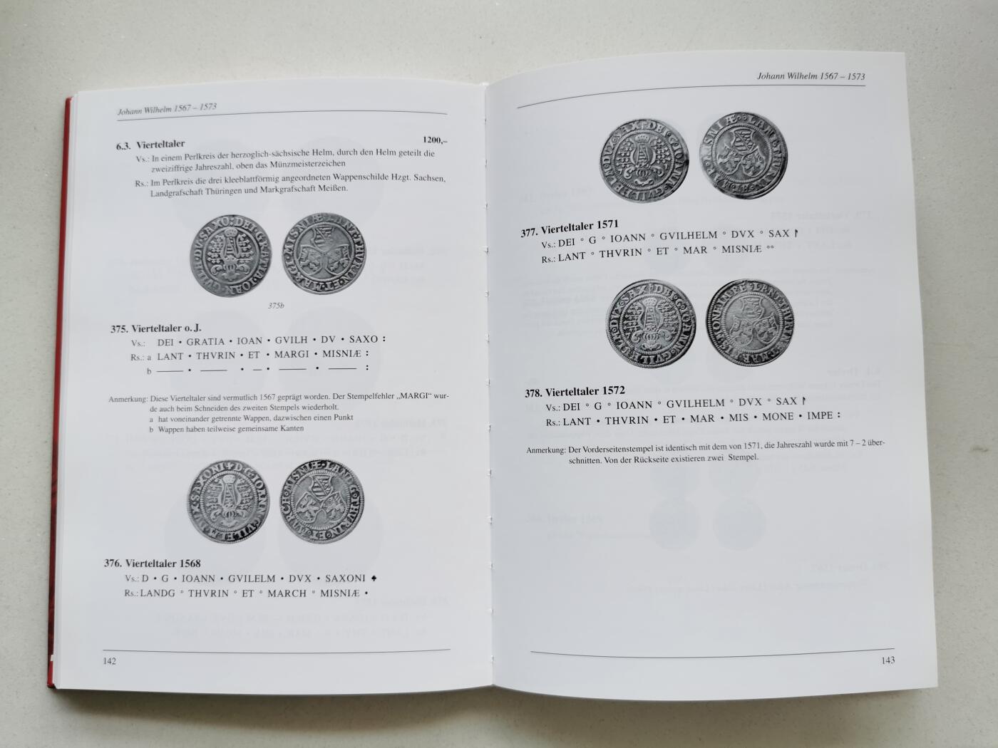 凡希社世界钱币微拍第二百八十六期 1551-1573萨克森硬币目录，256页，十六开硬装本。
