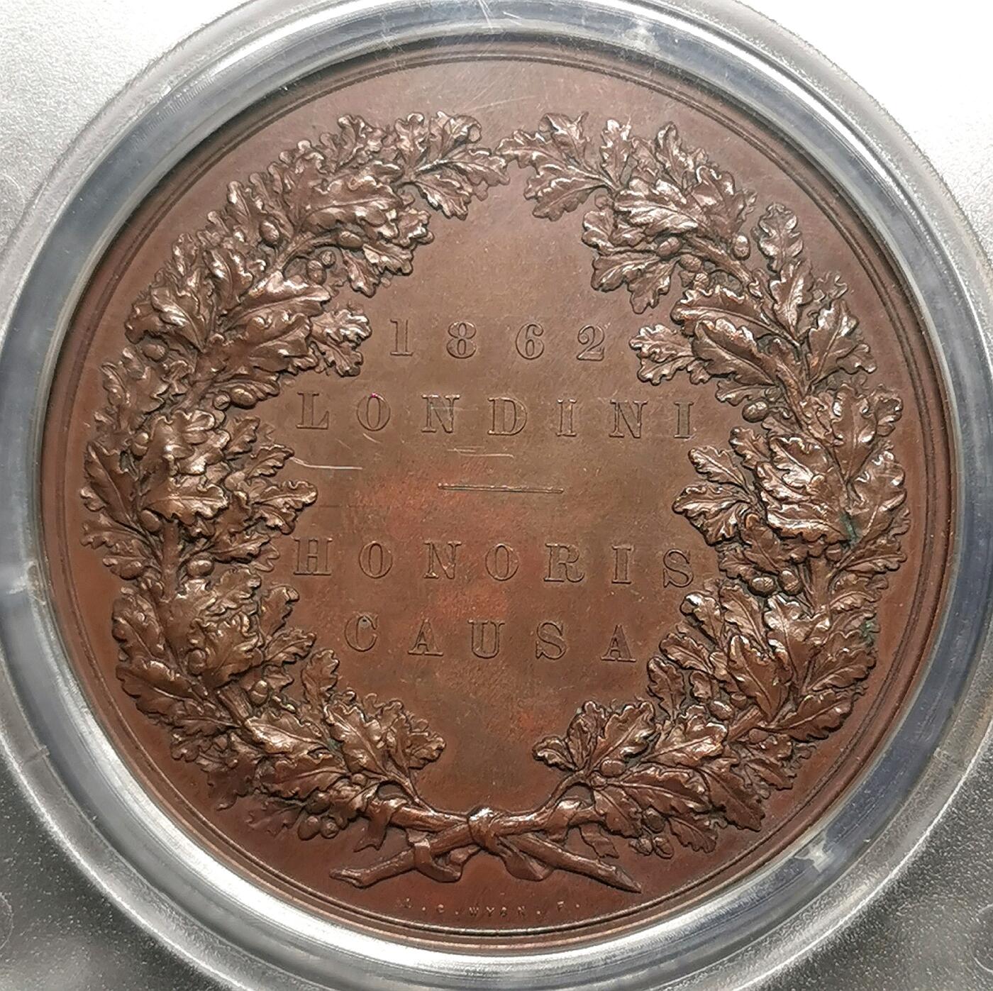 凡希社世界钱币微拍第二百七十期 1862英国伦敦世博会纪念大型铜章PCGS-SP64