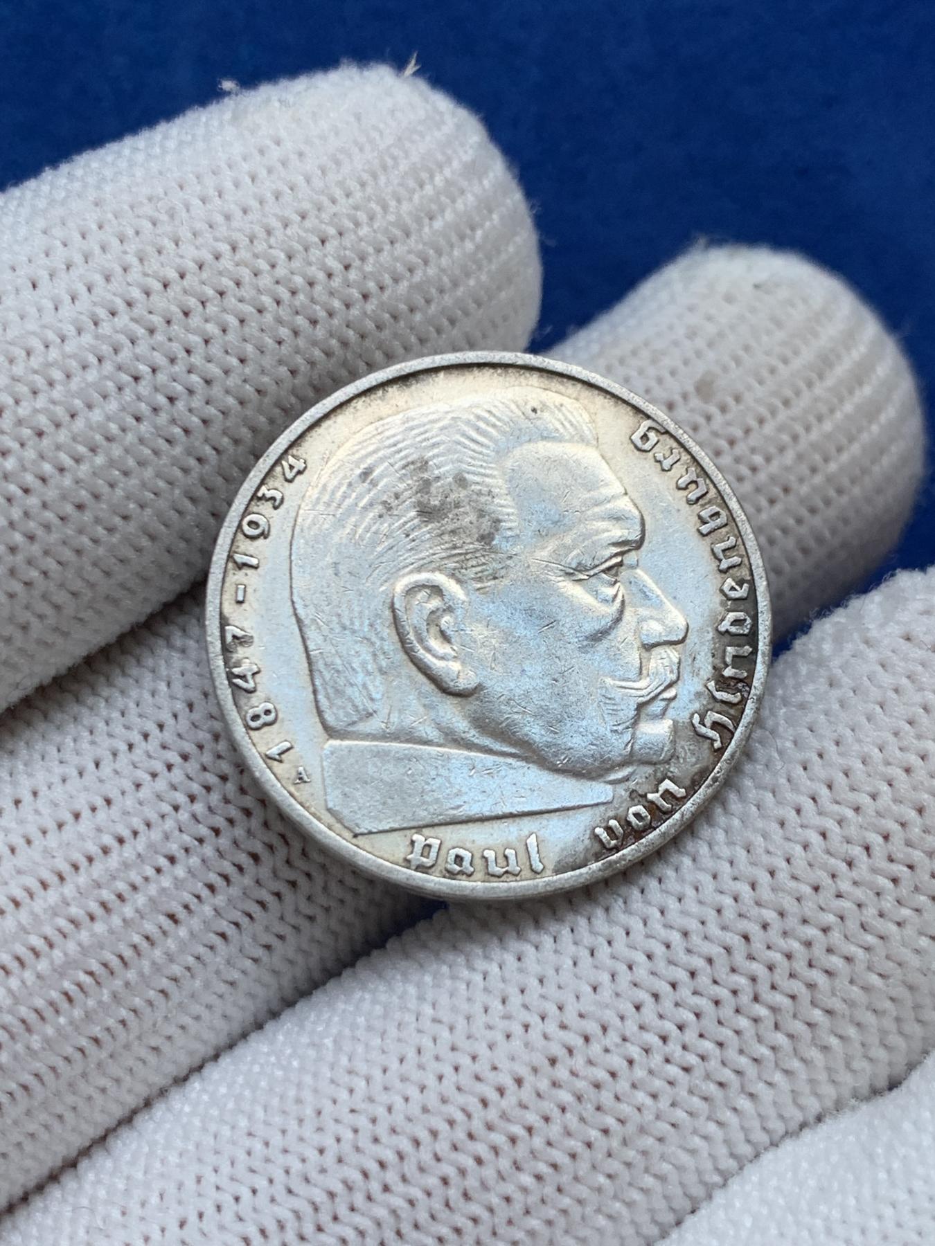 《竞宝斋》第272场- 周日，周一，周二  3场连拍 （全场包邮） 德国1938年A厂2马克银币