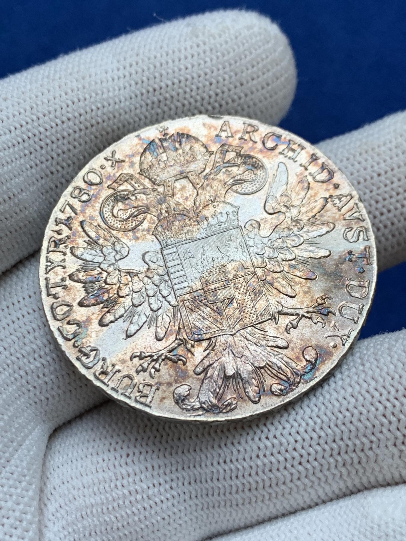 《竞宝斋》第272场- 周日，周一，周二  3场连拍 （全场包邮） 奥匈帝国1780大奶妈银币 官方后铸款 转光不错的一枚