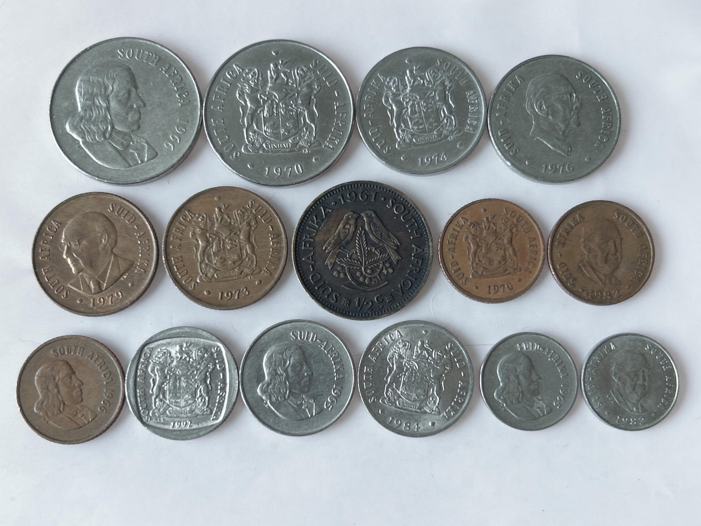 第一海外回流一元起拍收藏 散币专场 第92期 南非硬币15枚 不同版本