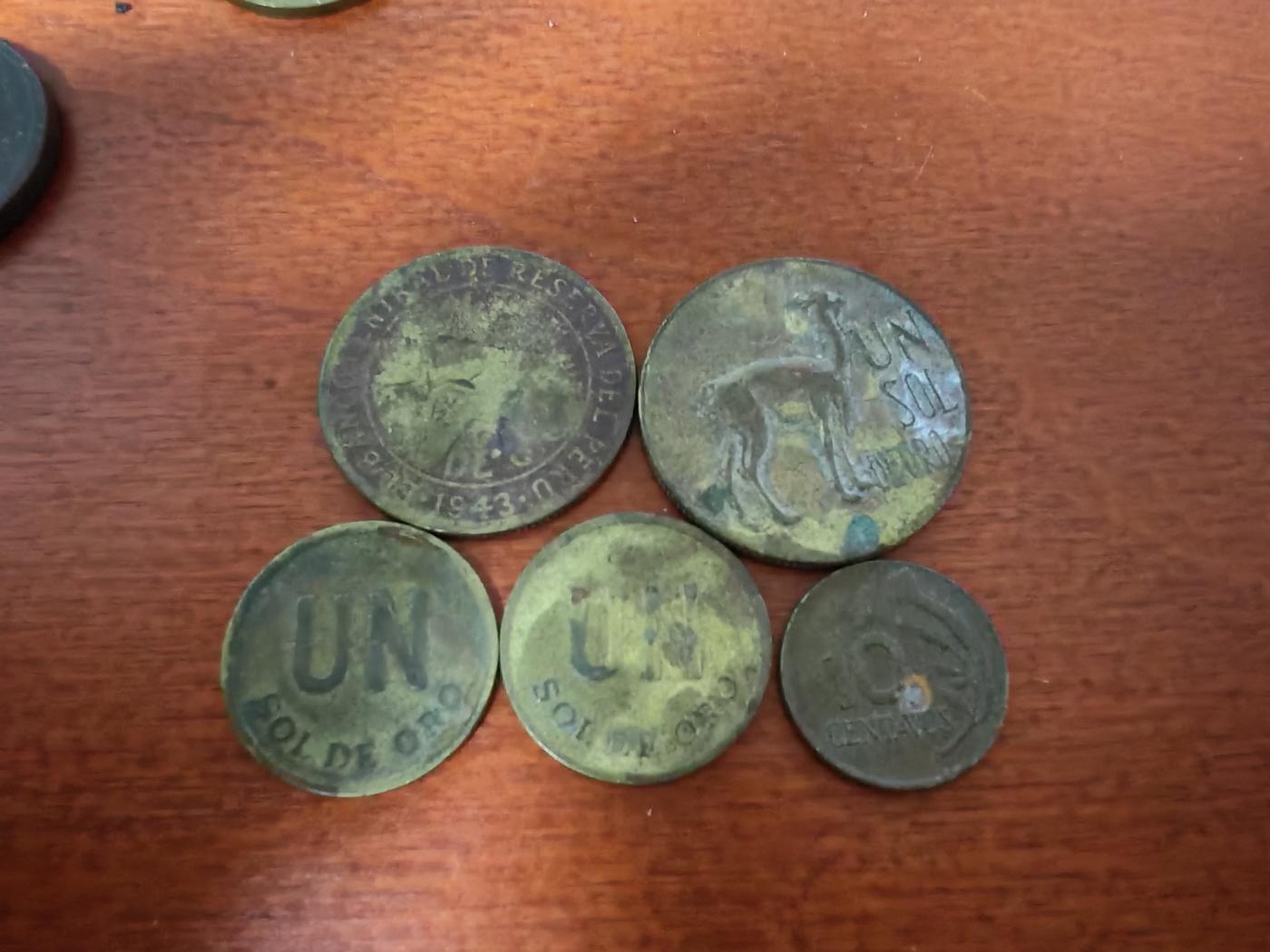 长老汇龙年散币拍卖第一场 1943-76秘鲁铜币，不重复，5枚，含羊驼币一枚