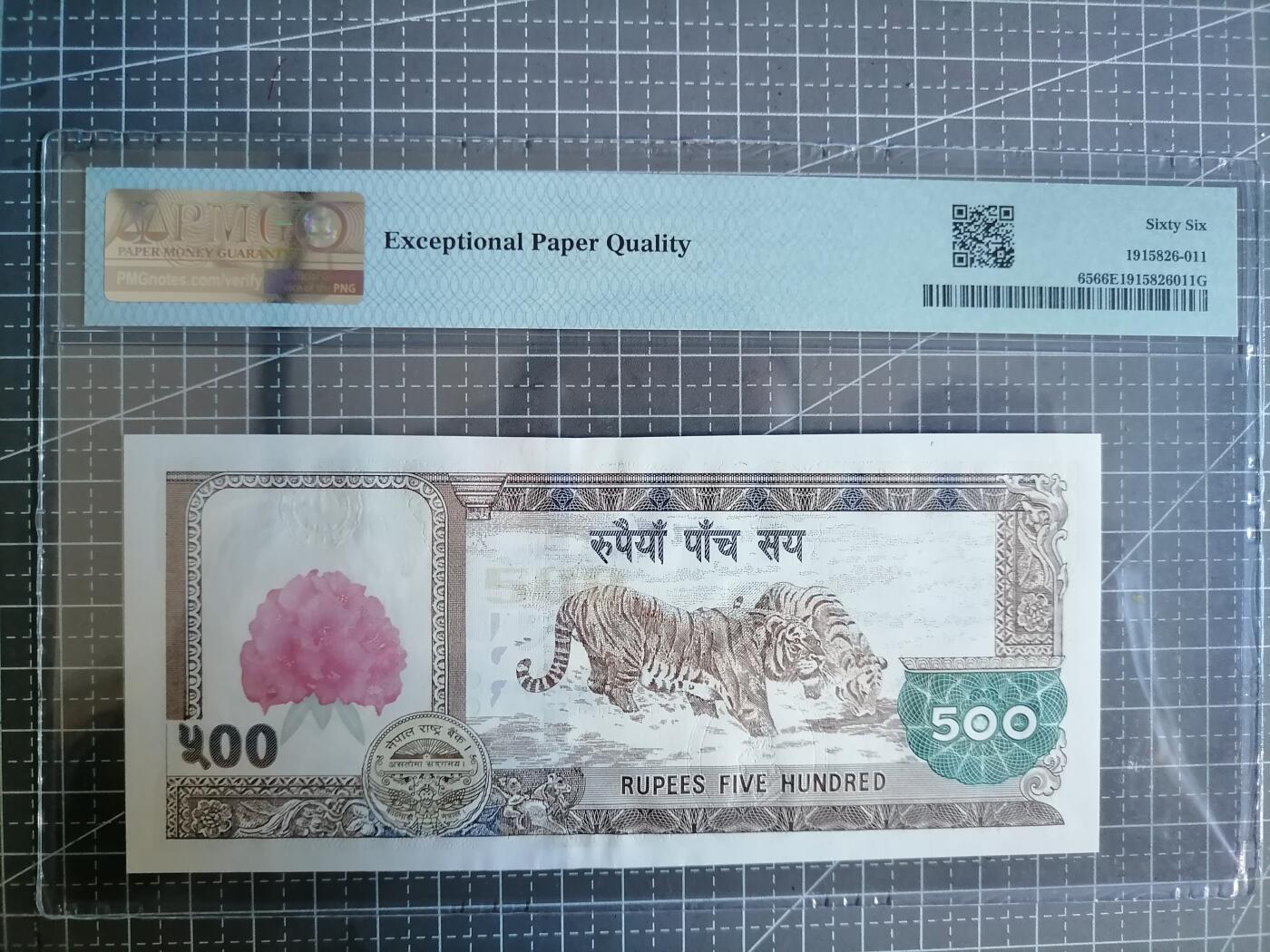 PMG66 尼泊尔2008年500卢比纸币 无4.7