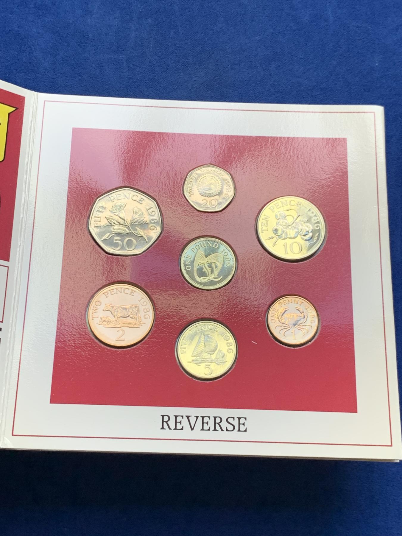 《竞宝斋》第272场- 周日，周一，周二  3场连拍 （全场包邮） 格恩西1986英国皇家造币厂官方流通套币