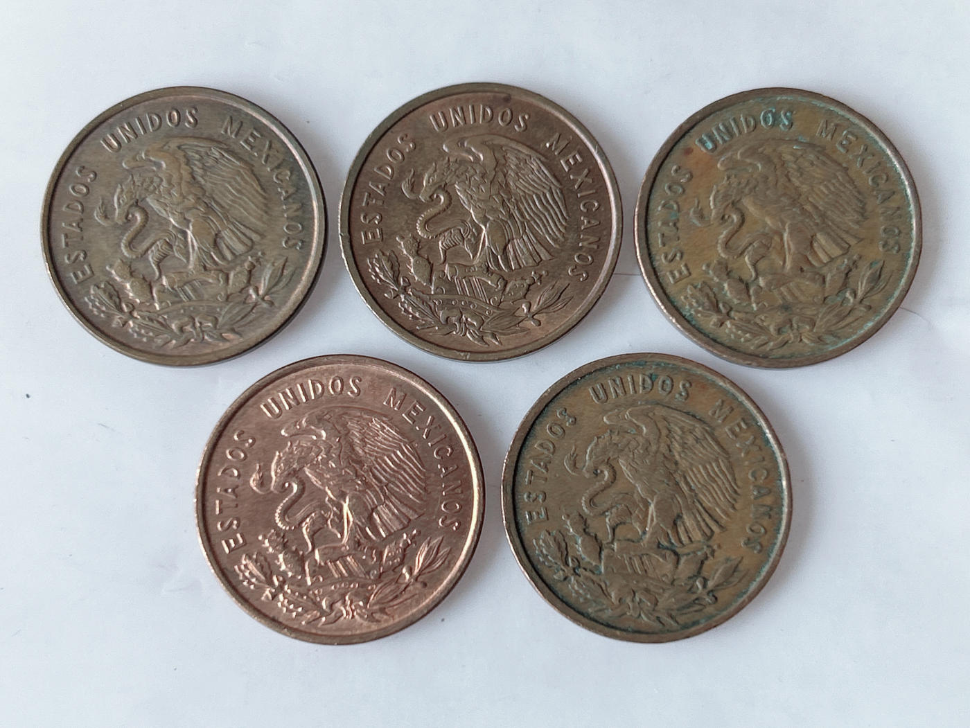第一海外回流一元起拍收藏 散币专场 第92期 墨西哥10分铜币 5枚