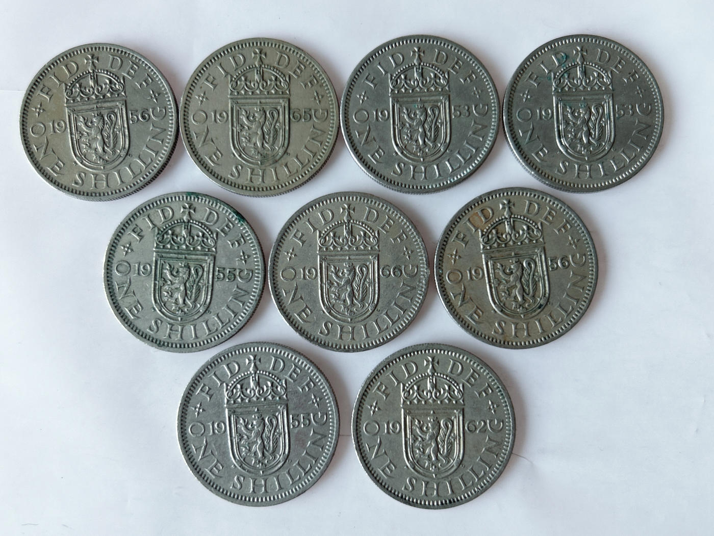 第一海外回流一元起拍收藏 散币专场 第92期 英国站狮版1先令 9枚