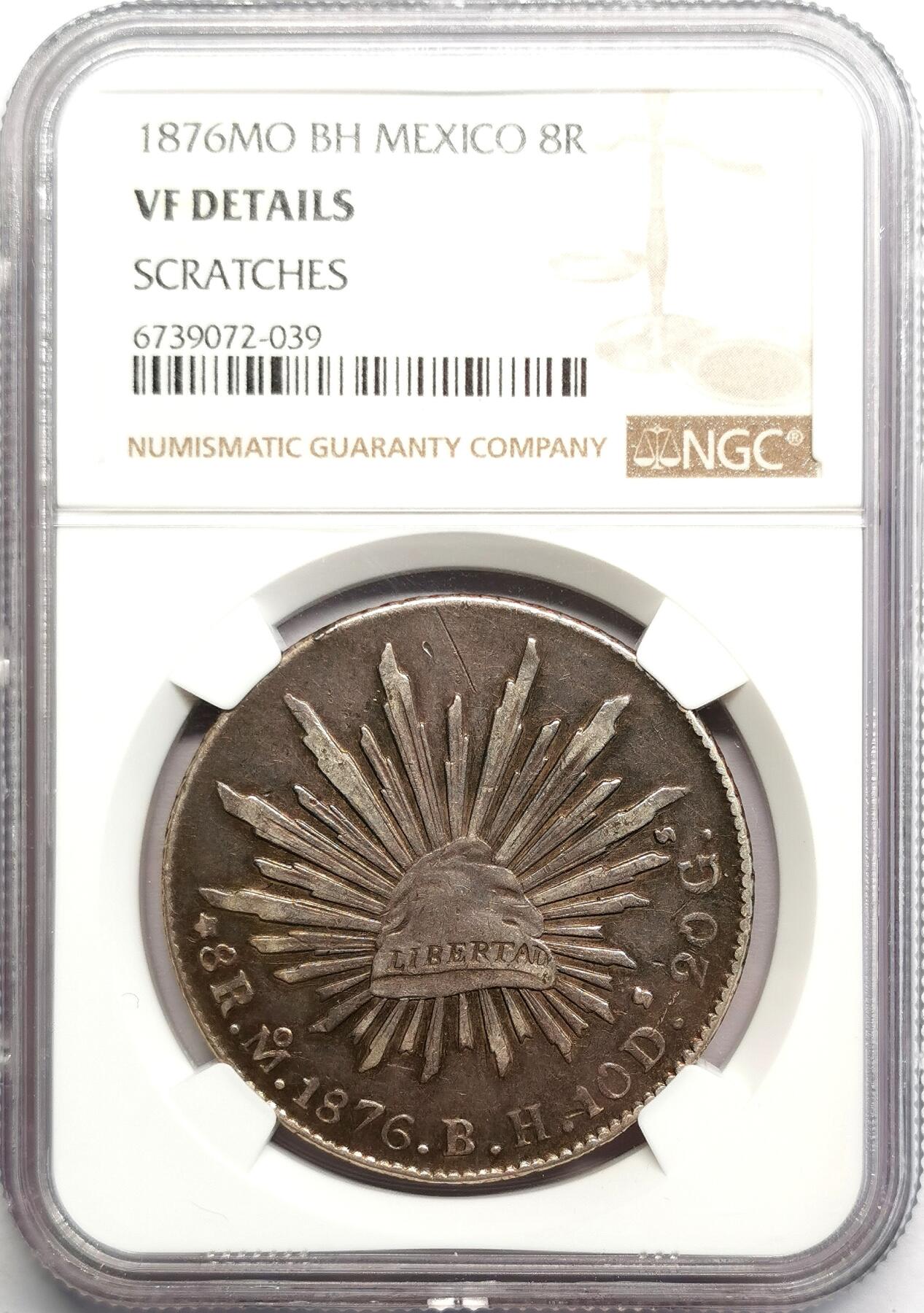 凡希社世界钱币微拍第二百七十期 1876MO墨西哥花边鹰洋NGC-VFD