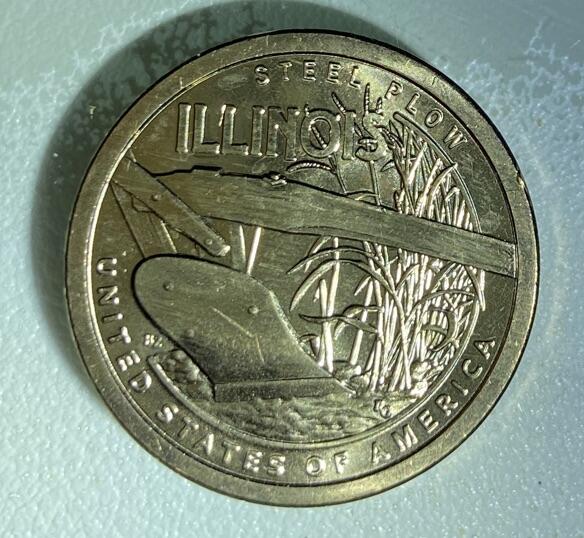 【炜奕收藏】古币纪念币专场，0佣金，全场0+1 2024美国创新系列1美元第22枚伊利诺伊州钢犁刀片
