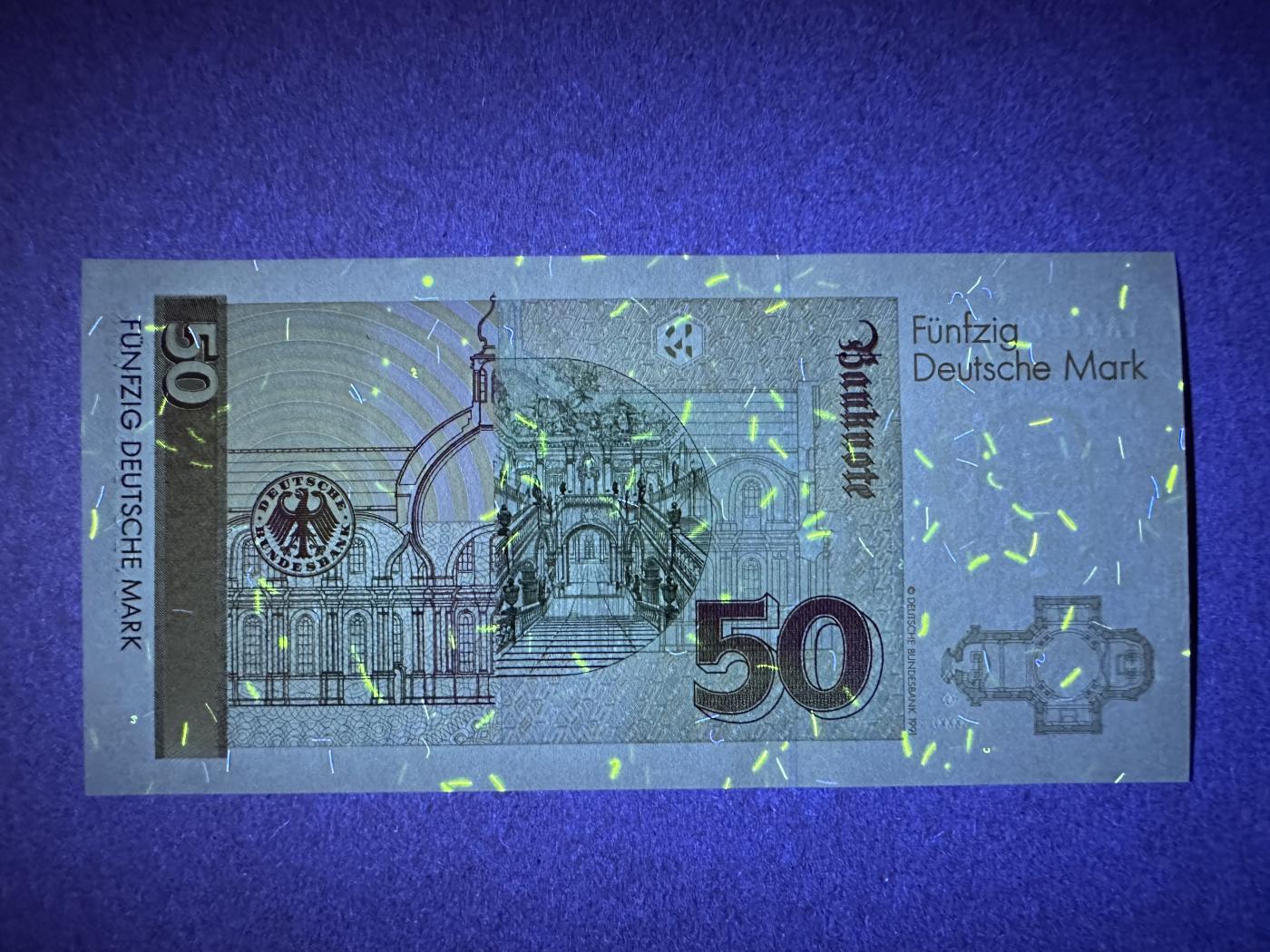 《张总收藏》151期-外币周日精品场 德国50马克 UNC 1989年 德国建筑师纽曼 补号冠