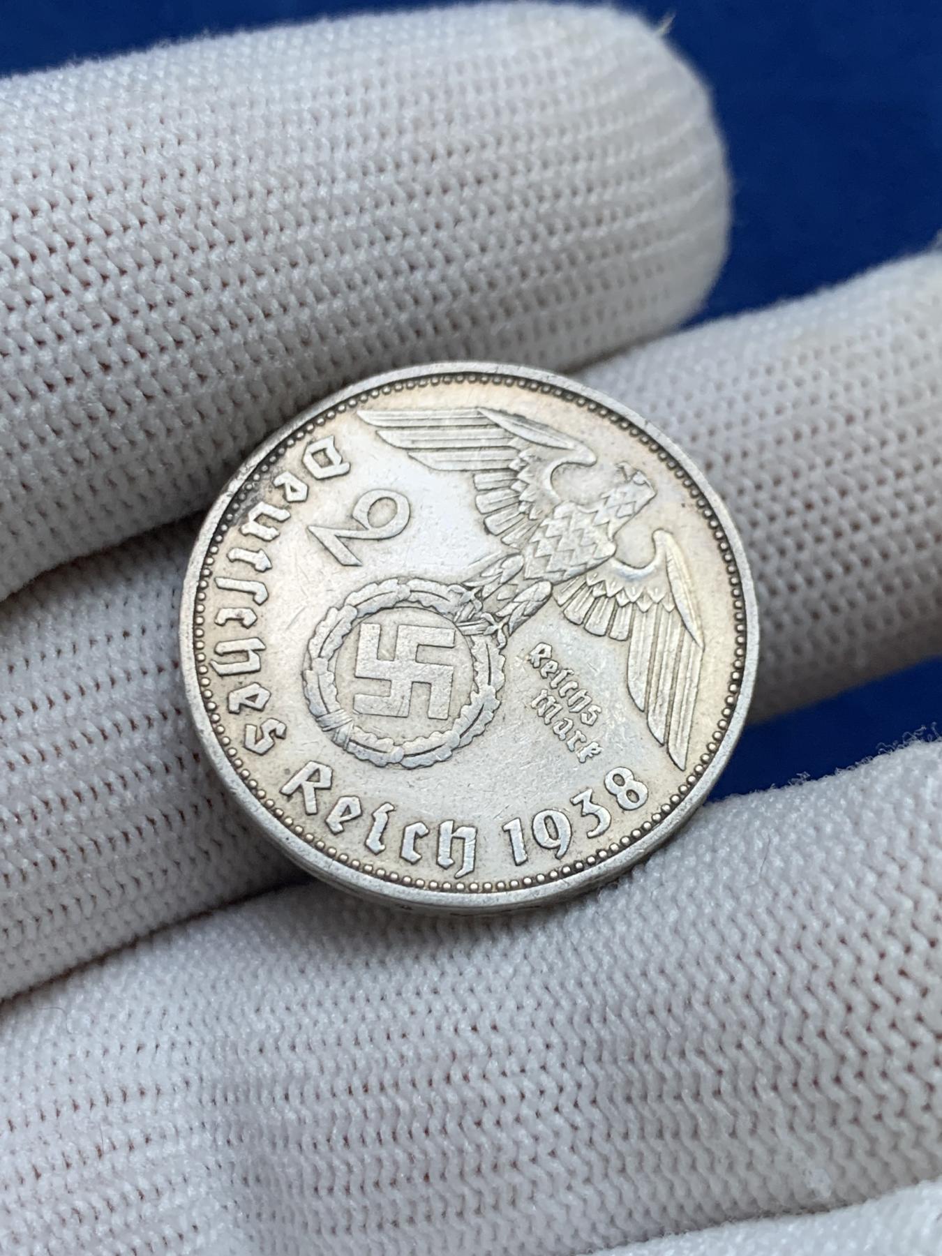 《竞宝斋》第272场- 周日，周一，周二  3场连拍 （全场包邮） 德国1938年A厂2马克银币