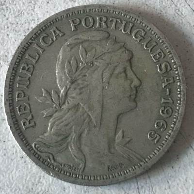20240525 - 葡萄牙硬币 50分 1951-1967 女神版 铜锌镍币 22.6nm 钱币